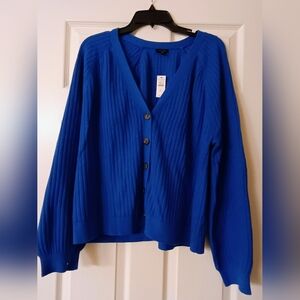 Talbots Royal Blue V-Neck Cardigan Size XL